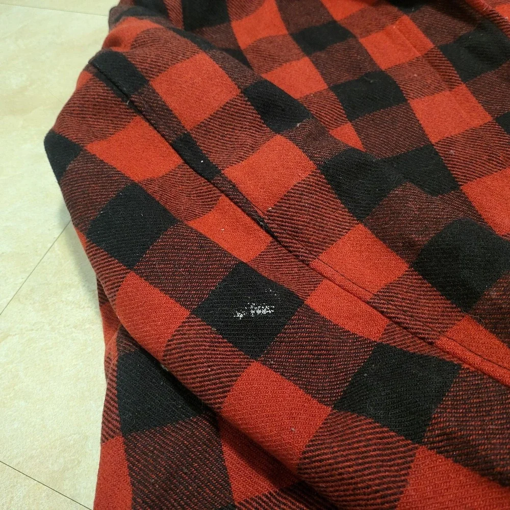 Levis Mens‎ XL Wool Blend Buffalo Quilted Hooded Plaid Jacket Coat VERY RARE